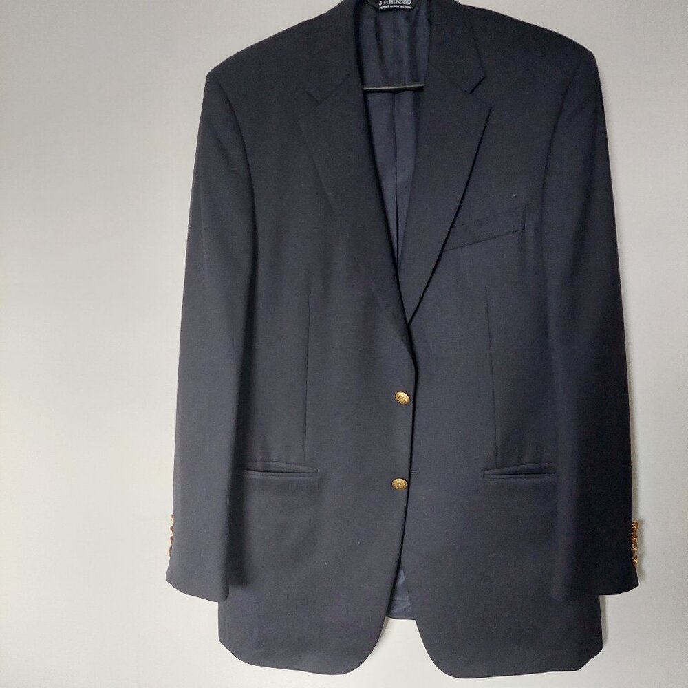 J.P Tilford By Samuelsohn Harry Rosen 100% Wool Black Blazer, Men's Sz 42L
